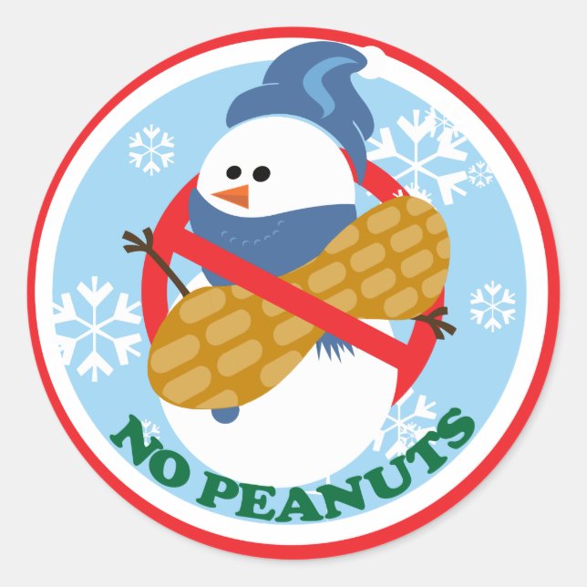 Weihnachtsschneemann Keine Erdnüsse Stickers (Vorderseite)