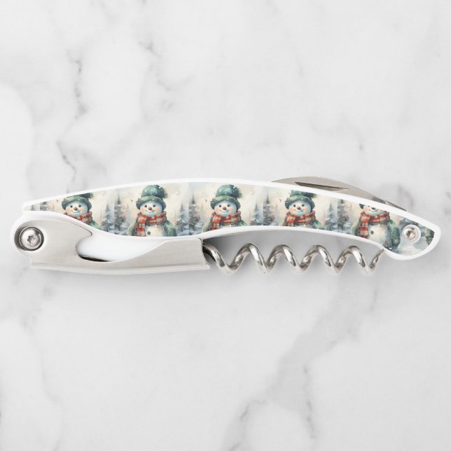 Weihnachtsschneemann Kellnermesser (Vorderseite)