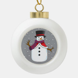 Weihnachtsschneemann Keramik Kugel-Ornament