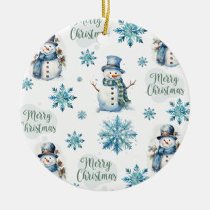 Weihnachtsschneemann Keramik Ornament