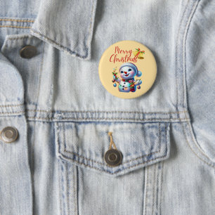 Weihnachtsschneemann mit Bells Festivals Button