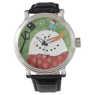 Weihnachtsschneemann mit Bird Armbanduhr