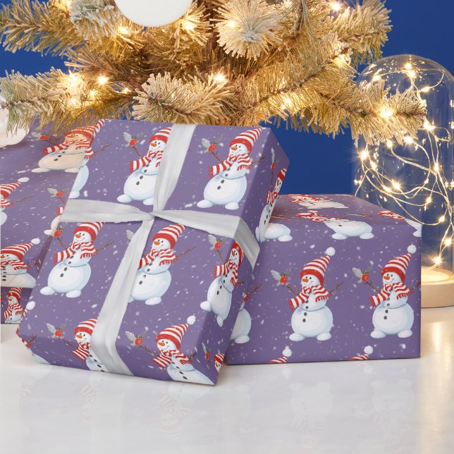 Weihnachtsschneemann mit Bird Geschenkpapier (Feiertage)