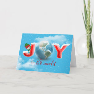 Weihnachtsschneemann mit JOY Text Karte