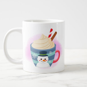 Weihnachtsschneemann mit Monogramm Jumbo-Tasse