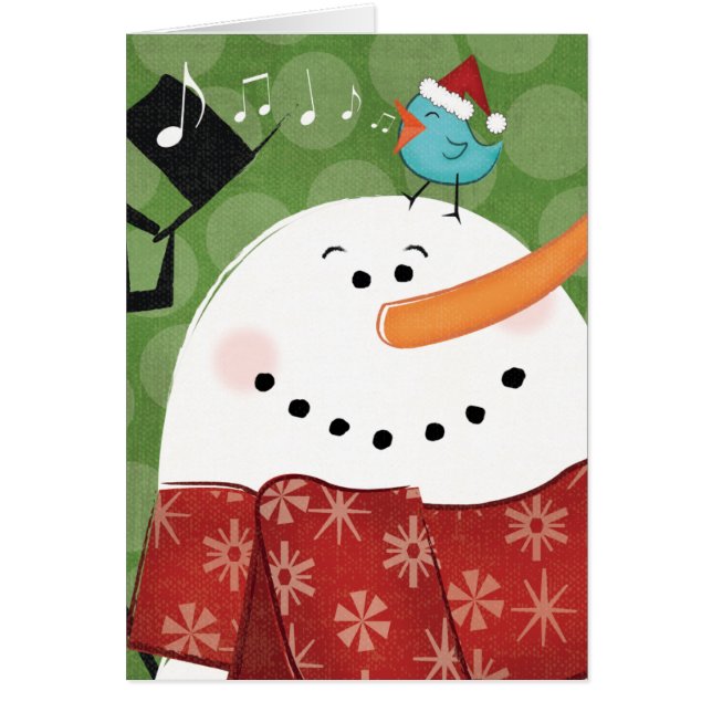 WeihnachtsSchneemann mit Vogel (Vorne)