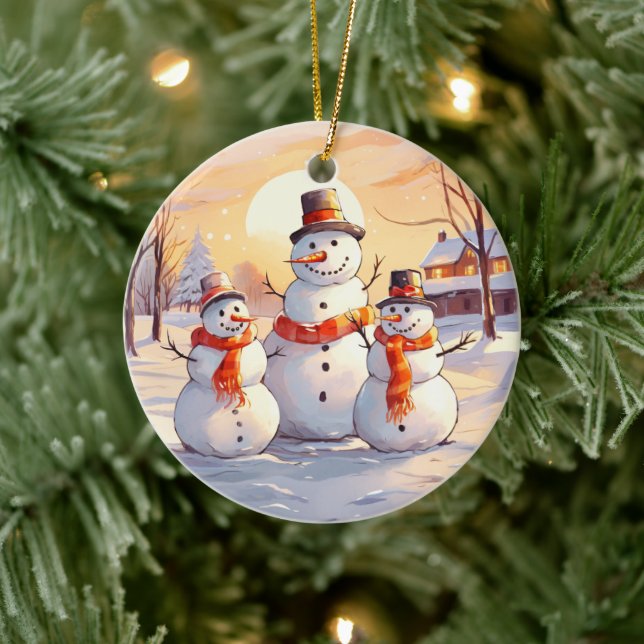 Weihnachtsschneemann-Ornament Keramik Ornament (Baum)