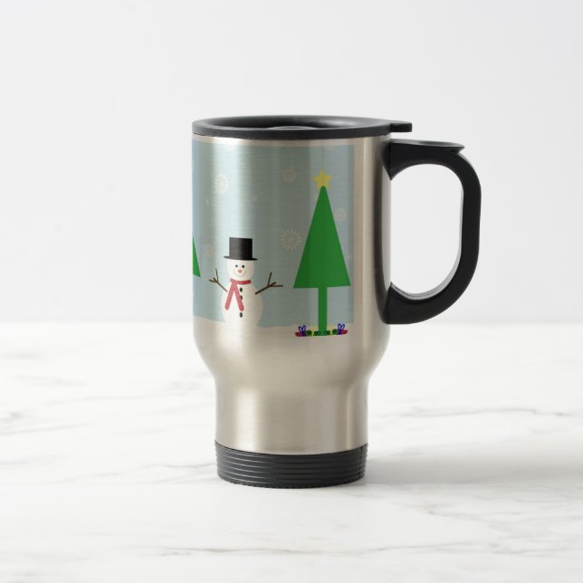 Weihnachtsschneemann Reisebecher (Rechts)