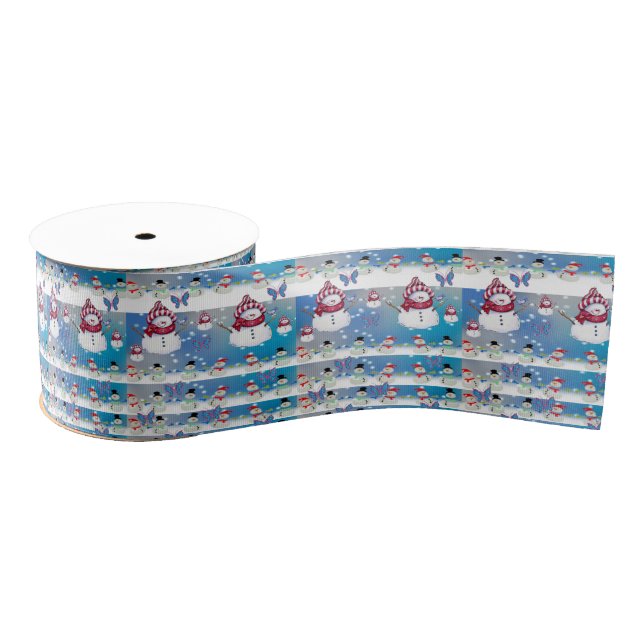 Weihnachtsschneemann Ripsband (Spule)