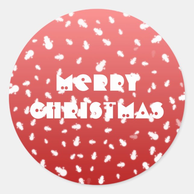 Weihnachtsschneemann Runder Aufkleber (Vorderseite)