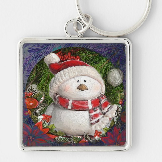 Weihnachtsschneemann Schlüsselanhänger (Vorne)