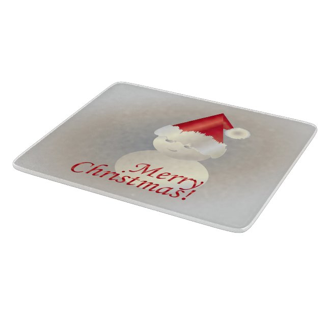 Weihnachtsschneemann Schneidebrett (Ecke)