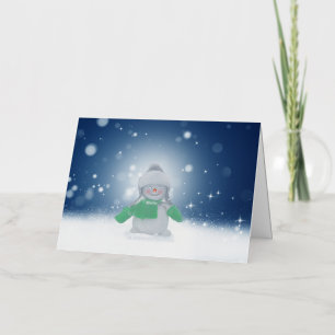 Weihnachtsschneemann SlipperyJoe grüner Schal m