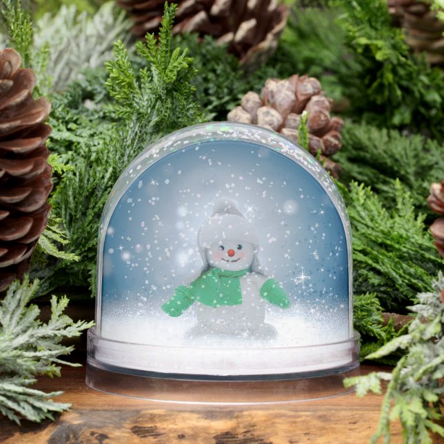 Weihnachtsschneemann SlipperyJoe grüner Schal m Schneekugeln (Winter)