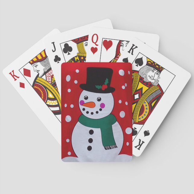 WeihnachtsSchneemann Spielkarten (Rückseite)