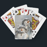 WeihnachtsSchneemann Spielkarten<br><div class="desc">Frohe Feiertage frohe Weihnachten und guten Rutsch ins Neue Jahrkarten-Schneemann</div>