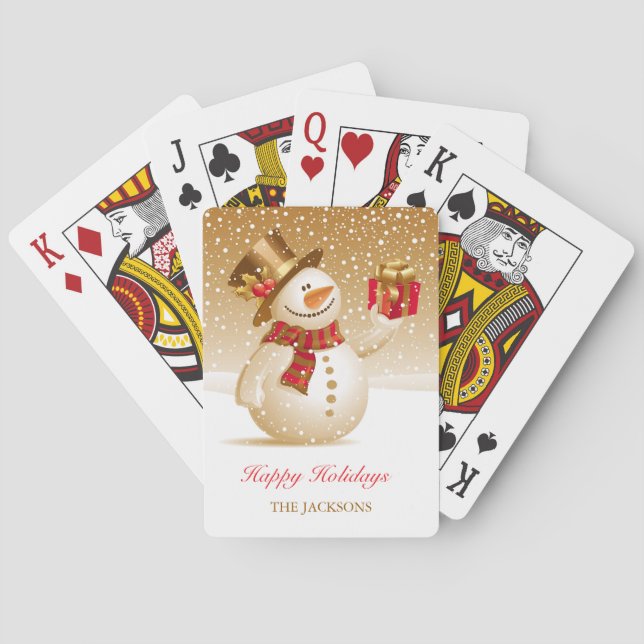 WeihnachtsSchneemann-Spielkarten Spielkarten (Rückseite)