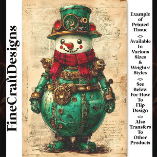 Weihnachtsschneemann Steampunk Vibe BK9 Decoupage Seidenpapier