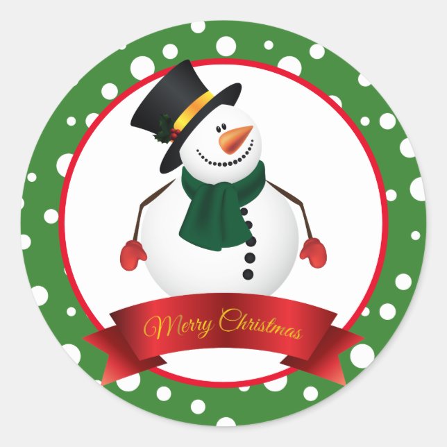Weihnachtsschneemann Stickers (Vorderseite)