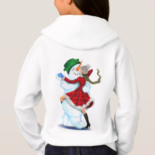 Weihnachtsschneemann und Girl-Dancing Kids Hoodie