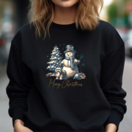Weihnachtsschneemann und Hund Sweatshirt