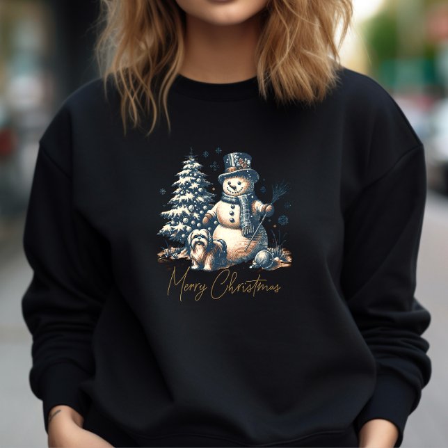 Weihnachtsschneemann und Hund Sweatshirt (Von Creator hochgeladen)