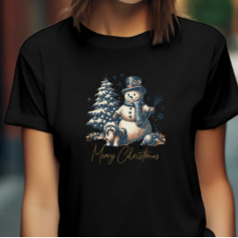 Weihnachtsschneemann und Hund T-Shirt