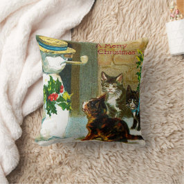 Weihnachtsschneemann und Katzenkissen Kissen