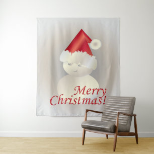 Weihnachtsschneemann Wandteppich