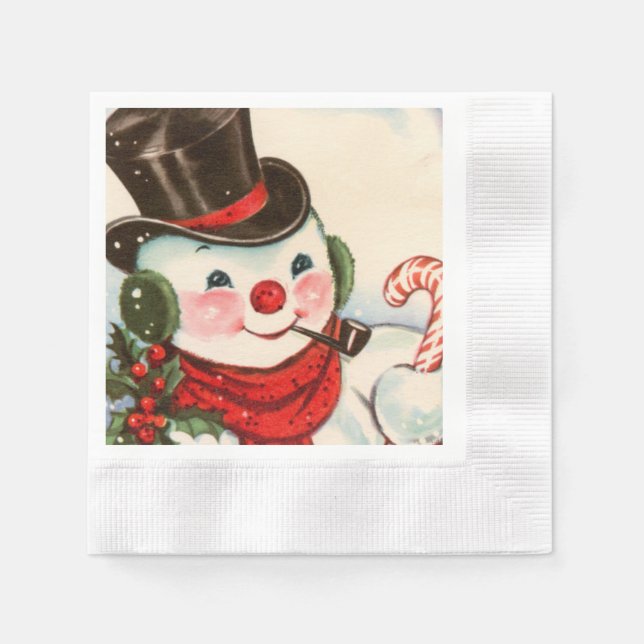 Weihnachtsschneemann Weihnachten Weihnachten Feier Serviette (Vorderseite)