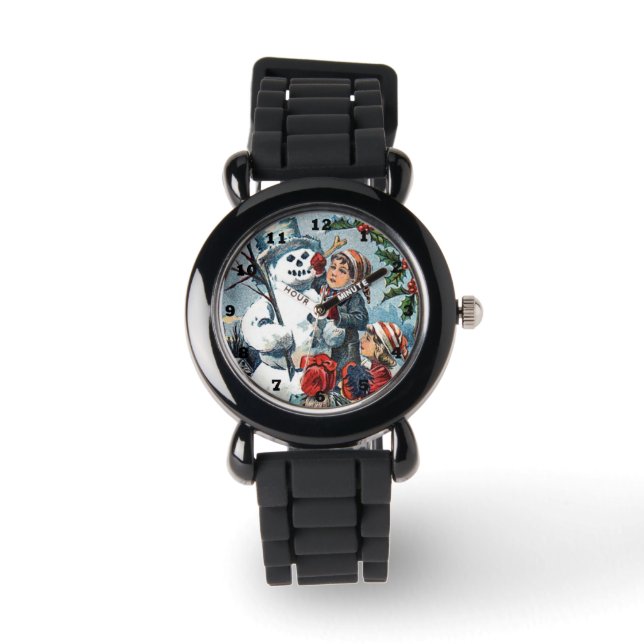 Weihnachtsschneemann Weihnachten Weihnachtszeit Armbanduhr (Vorderseite)