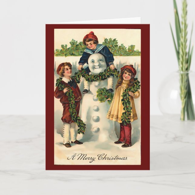 Weihnachtsschneemann Winter Anpassung Karte (Vorderseite)
