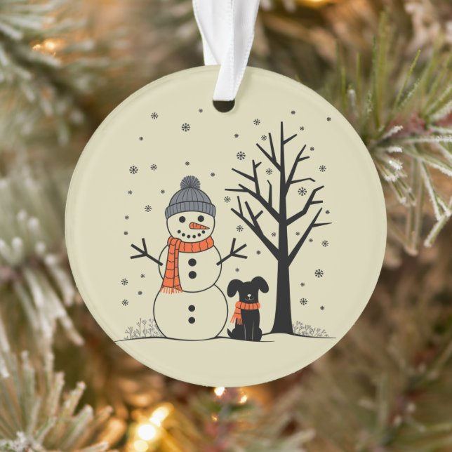 Weihnachtsschneemann Xmas Hund Winter Ornament (Baum)