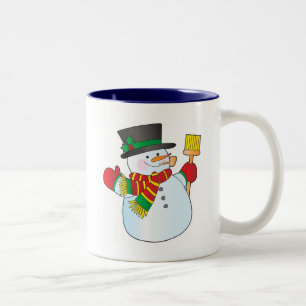 WeihnachtsSchneemann Zweifarbige Tasse