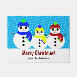 Weihnachtsschneemänner Door Mat Fußmatte