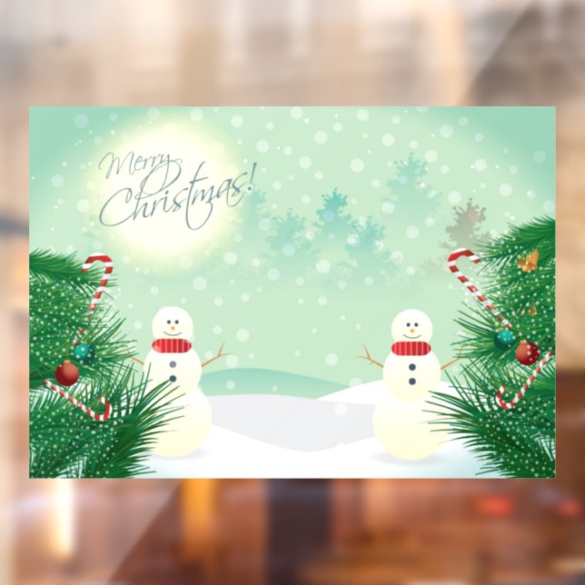 Weihnachtsschneemänner Fensteraufkleber (Blatt 2)