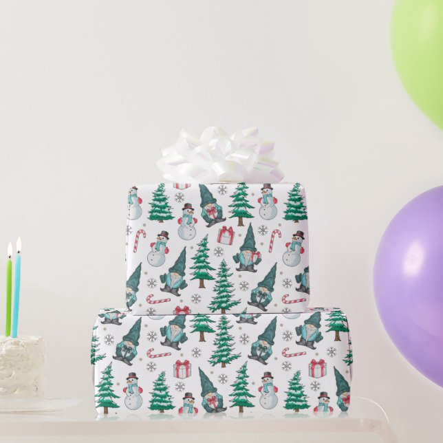 Weihnachtsschneemänner Gnomes Bonbons Geschenke Geschenkpapier (Partygeschenke)