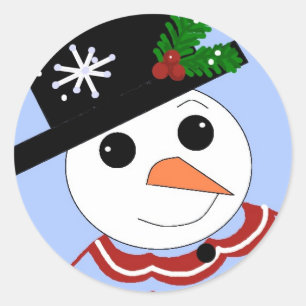 Weihnachtsschneemänner Runder Aufkleber