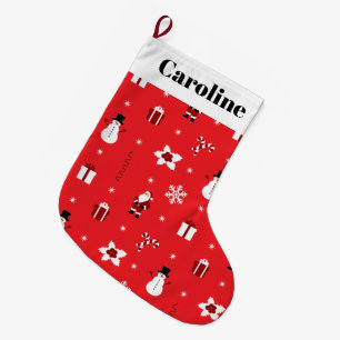 Weihnachtsschneemänner Santas Personalisiert Large Großer Weihnachtsstrumpf