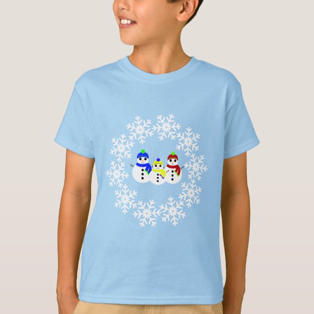 Weihnachtsschneemänner T - Shirt (Vorderseite)