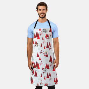 Weihnachtsschneemänner und Bäume Schürze