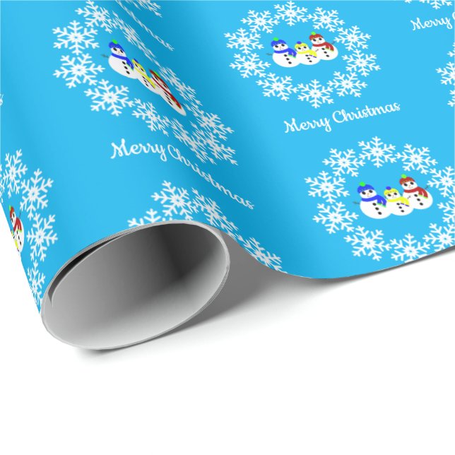Weihnachtsschneemännerpapier Geschenkpapier (Rolleneckpunkt)