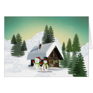 Weihnachtsschneemännerszene