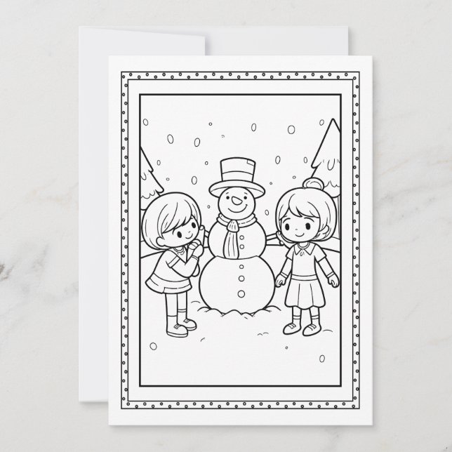 Weihnachtsschneemannskarte für Kinder Feiertagskarte (Vorderseite)