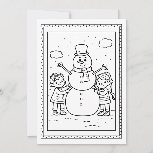 Weihnachtsschneemannskarte für Kinder Feiertagskarte (Vorderseite)