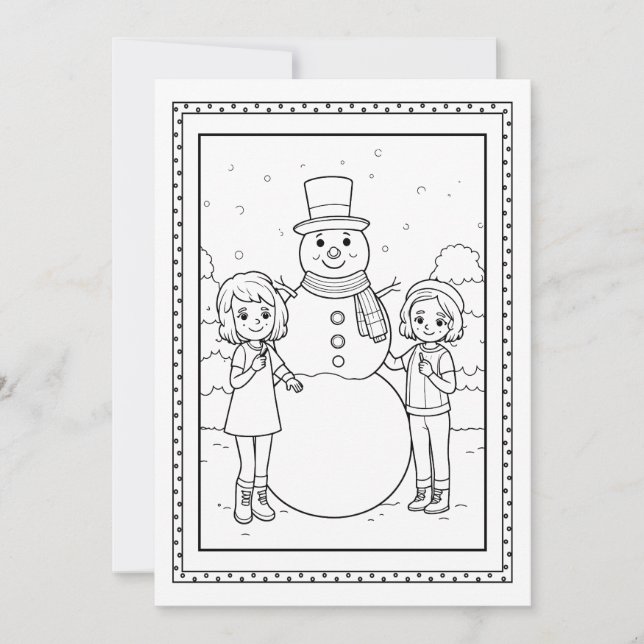 Weihnachtsschneemannskarte für Kinder Feiertagskarte (Vorderseite)
