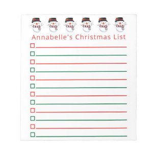 Weihnachtsschneemobil-Einkaufsliste personalisiert Notizblock
