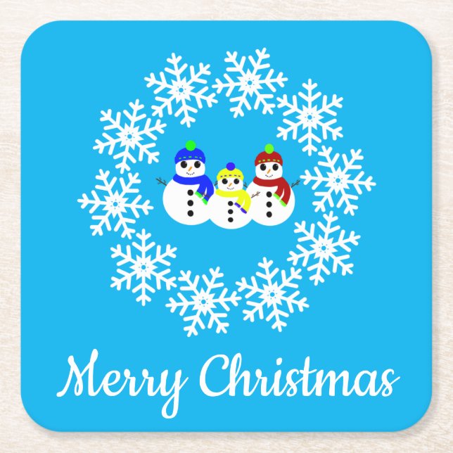 Weihnachtsschneepapier-Untersetzer Rechteckiger Pappuntersetzer (Vorderseite)