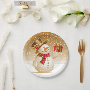 Weihnachtsschneeplatte Pappteller