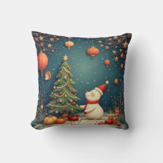 Weihnachtsschneepuppenkissen Kissen